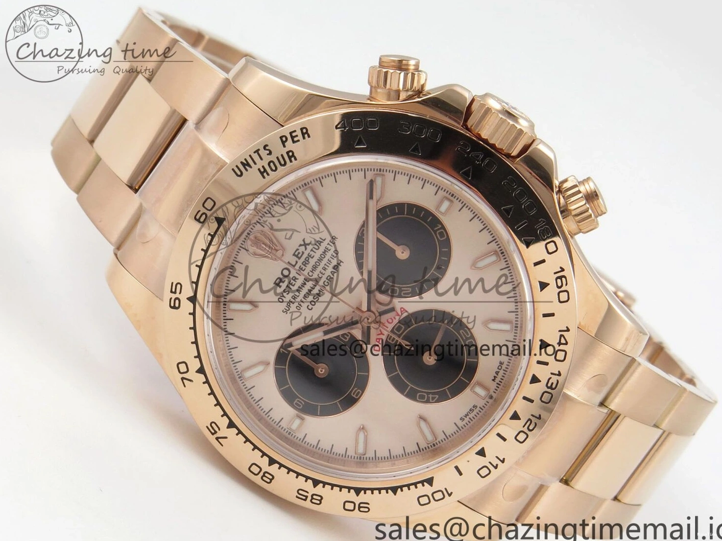 MiroTime 0130 WeatherProof Daytona 126505 RG Clean 1:1 Best Edition RG Champagne Stick Dial on RG Bracelet Super Clone DD 248